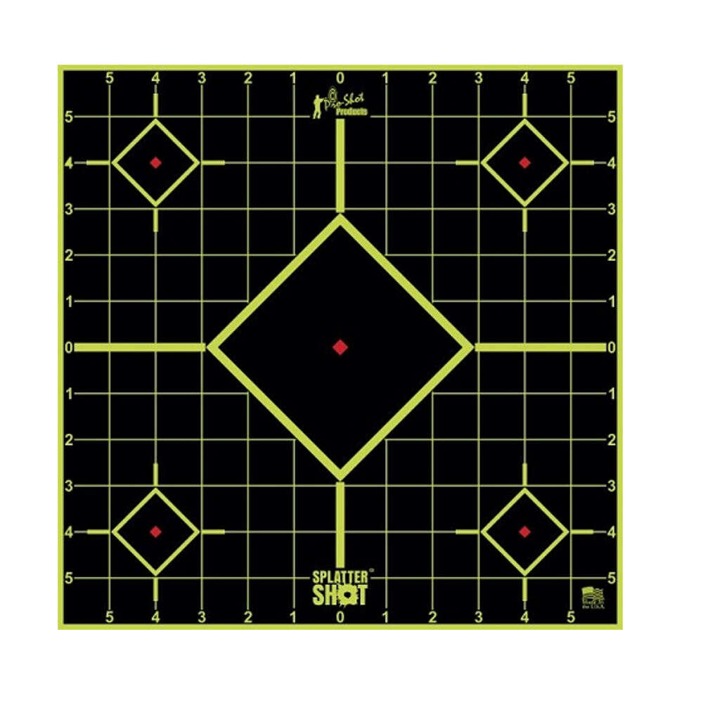 Targets Pro Shot Products Splatter Shot PRO-SHOT TARGET 12" GRN SIGHT-IN 5PK